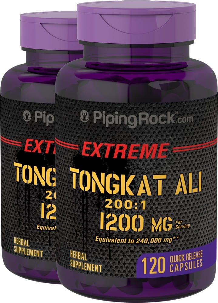 Tongkat Ali - LongJack, 1200 mg (por porción), 120 Cápsulas de liberación rápida, 2 Botellas/Frascos