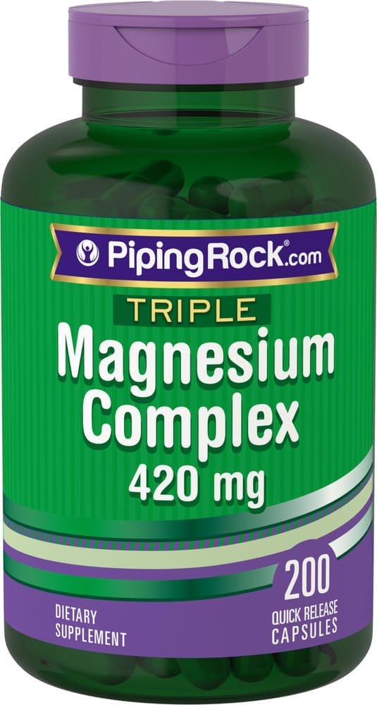 Complejo de magnesio de triple acción, 420 mg, 200 Cápsulas de liberación rápida