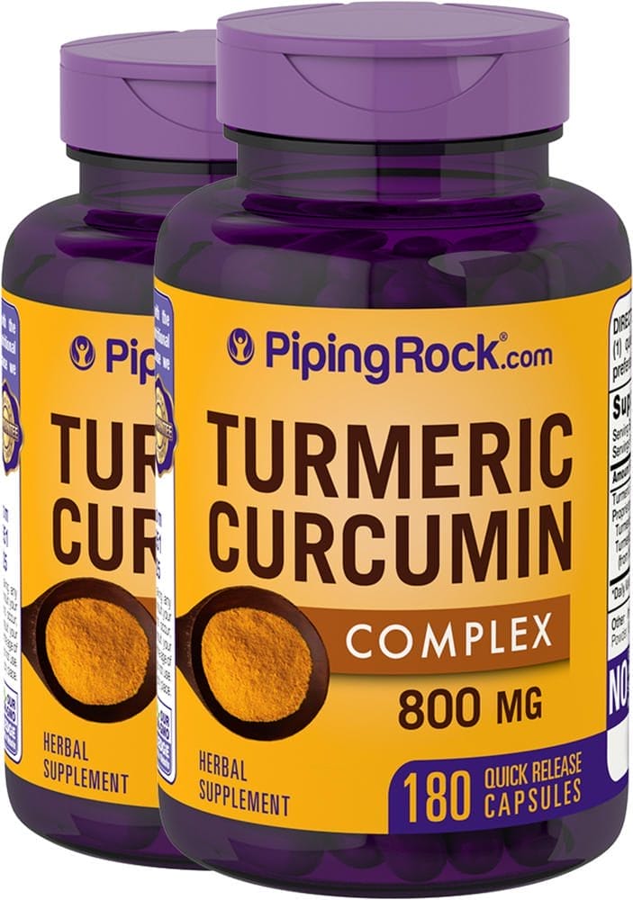 Compuesto de cúrcuma y curcumina, 800 mg, 180 Cápsulas de liberación rápida, 2 Botellas/Frascos