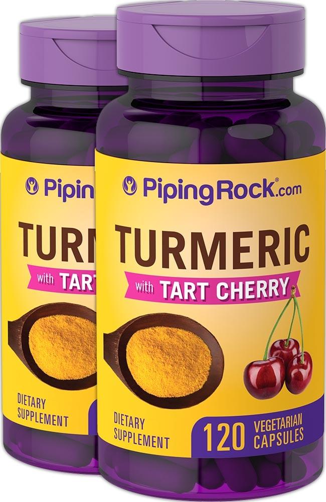 Turmeric with Tart Cherry, 120 Cápsulas vegetarianas, 2 Botellas/Frascos