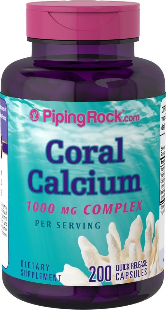 Compuesto de calcio de coral , 1000 mg, 200 Cápsulas de liberación rápida