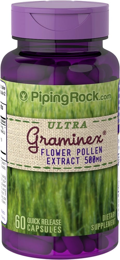 Polen de flores Ultra Graminex Ext , 500 mg, 60 Cápsulas de liberación rápida