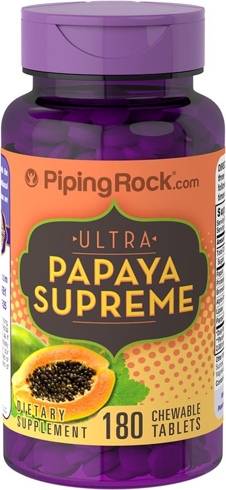 Encima de papaya de primera calidad Ultra, 180 Tabletas masticables