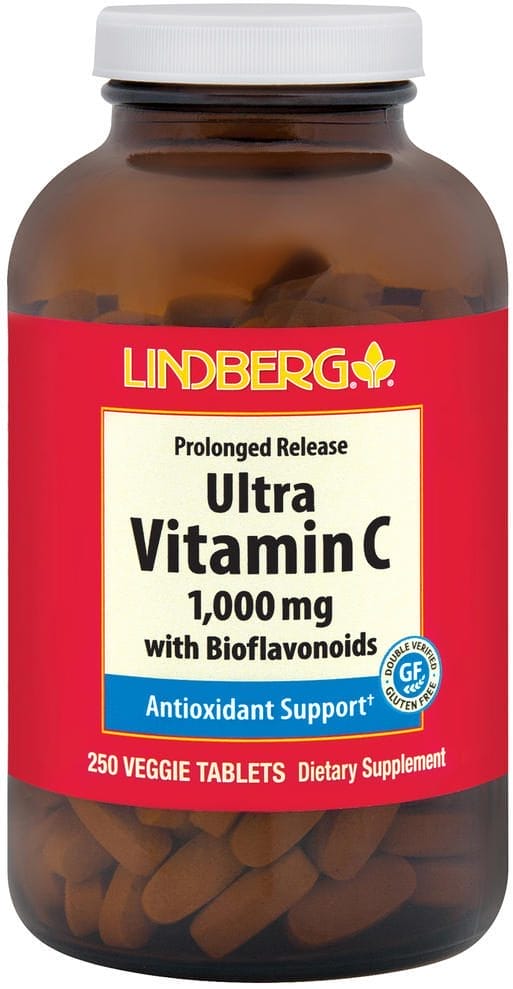 Ultra Vitamin C, 1000 mg, con bioflavonoides (liberación prolongada), 250 Tabletas vegetarianas