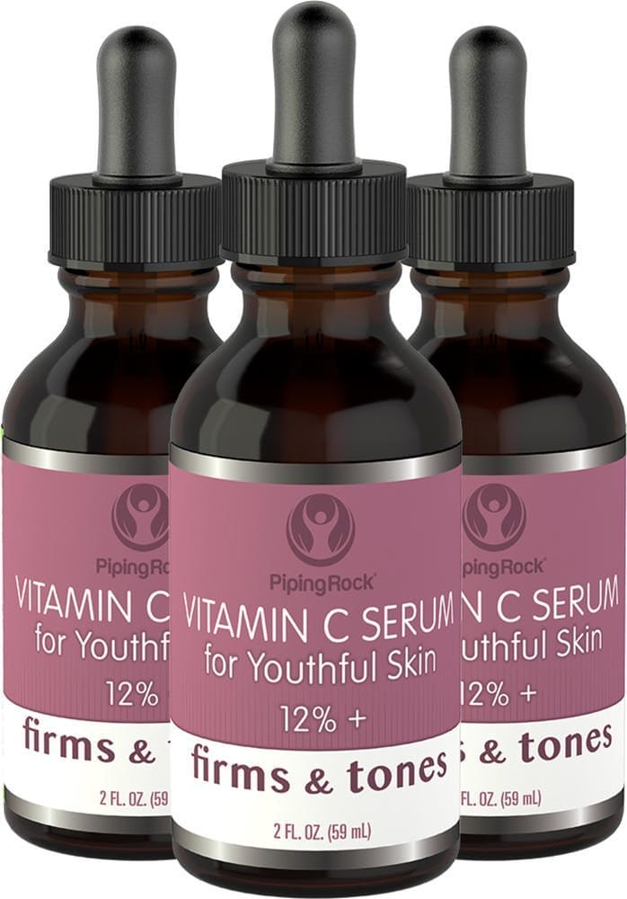 Suero con vitamina C al 12 %+, 2 fl oz (59 mL) Frasco con dosificador, 3 Frascos con dosificador