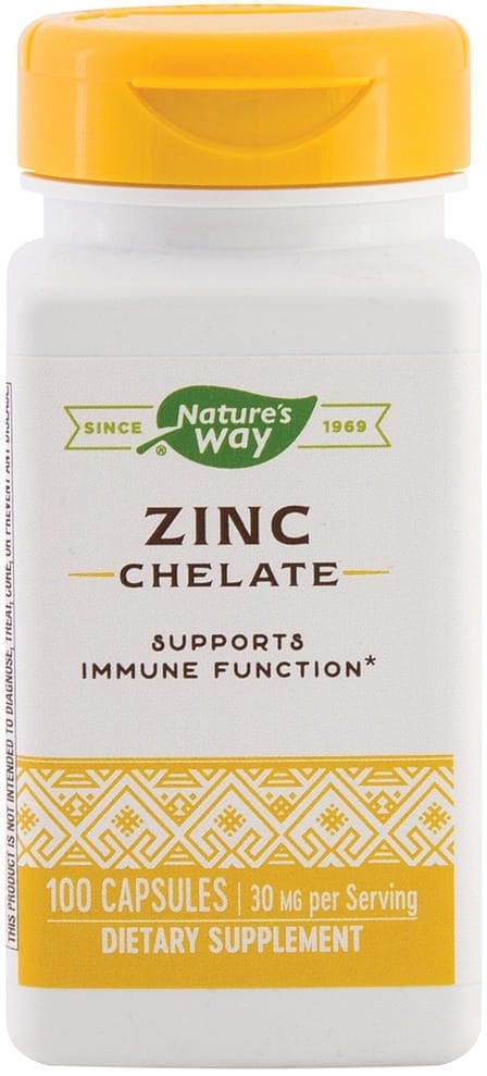 Quelato de cinc, 30 mg, 100 Cápsulas