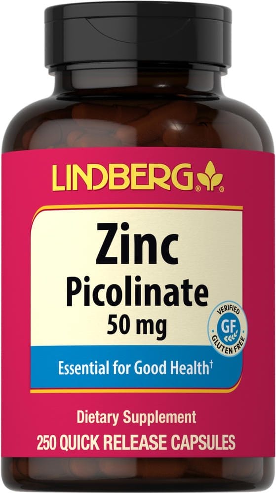 Picolinato de cinc, 50 mg, 250 Cápsulas de liberación rápida