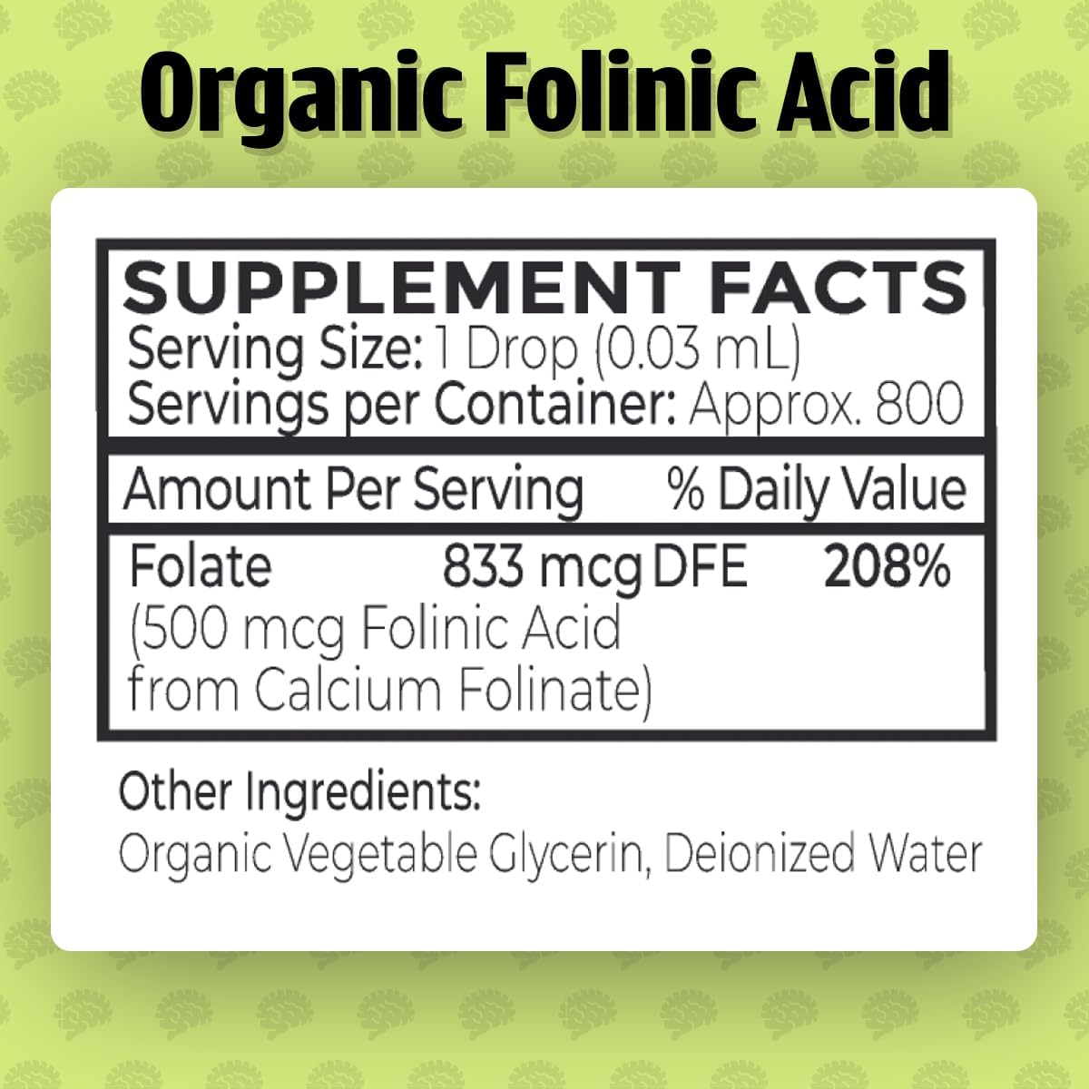 Dr. Green Mom USDA gotas de ácido folínico organico - 500 mcg - Imagen 2