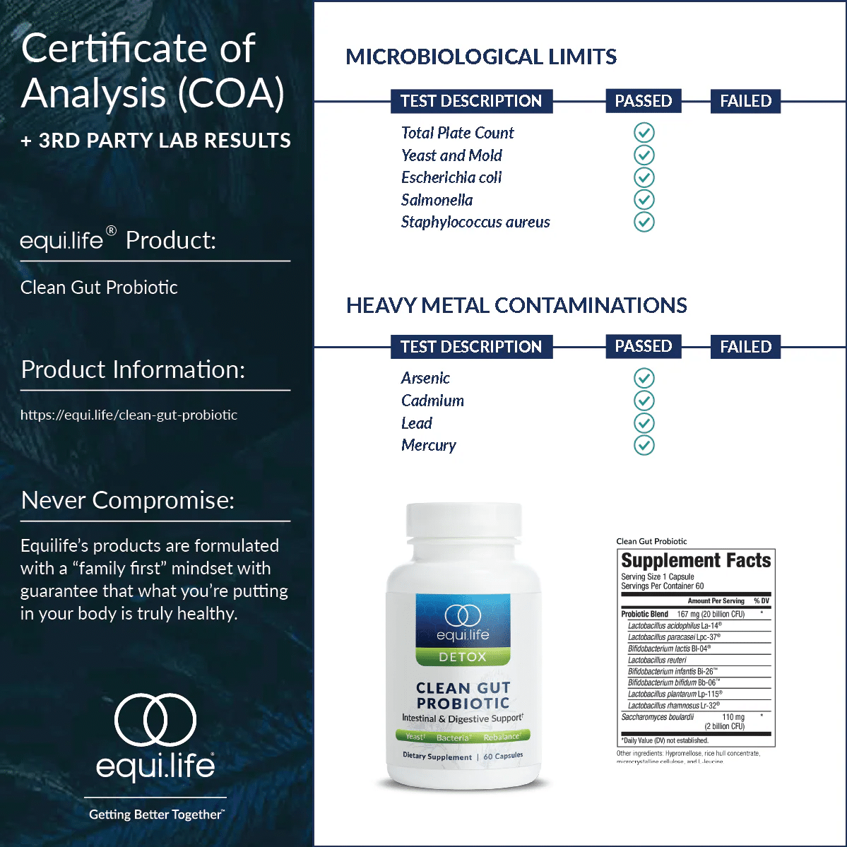 Equilife Clean Gut Probiotic 60 caps - Imagen 3