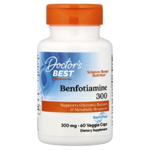 Doctor's Best, Benfotiamina 300, 300 mg, 60 cápsulas vegetales